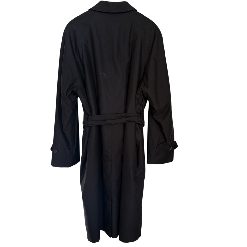 Vintage Y2K Lauren Ralph Lauren Men's Black Trench‎ Coat 44R Belted Waterproof - Picture 5 of 11